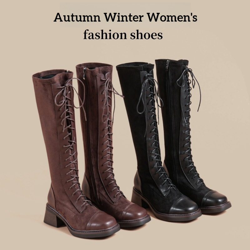 Chelsea Boots Suede - Bottes hautes à lacets croisés pour