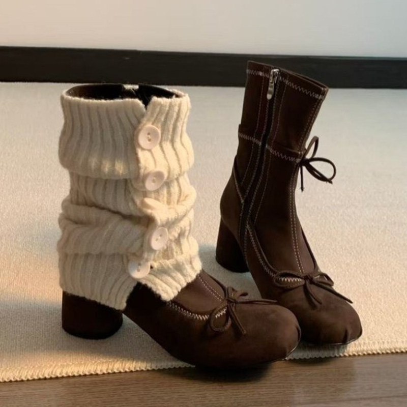 Chelsea Boots Suede - Bow talons hauts femmes bottes nouveau