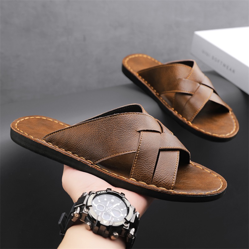 Men'S Shoes Hey Dude - Sandales décontractées en cuir véritable pour