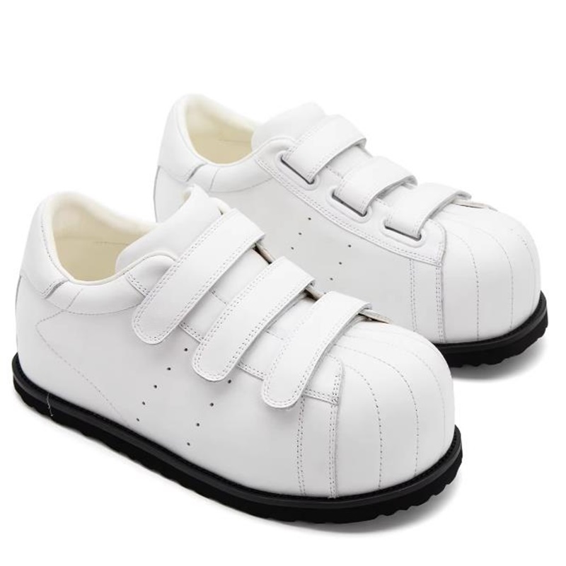 Men Shoes Velcro - Chaussures de skate en cuir pleine