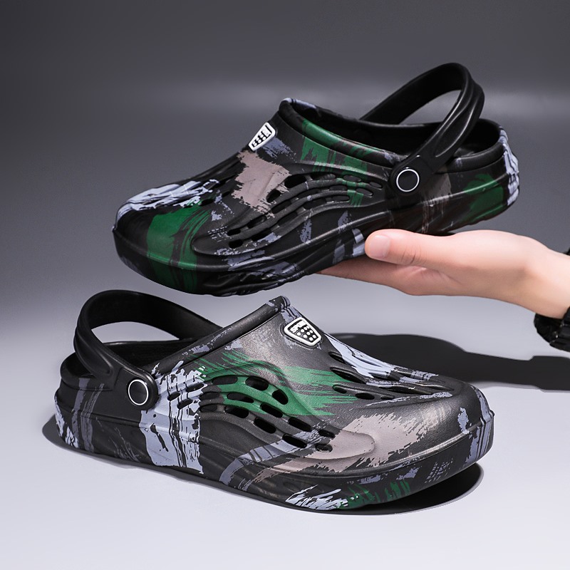 Men'S Shoes With Velcro - Sandales d'été pour hommes, motif camouflage
