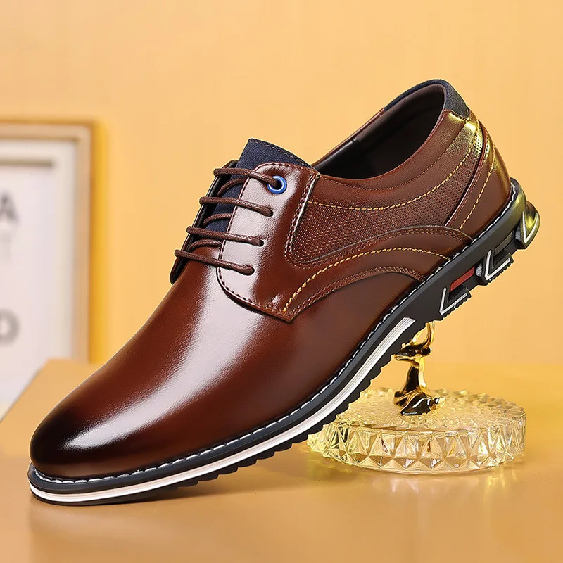 Men Shoes Official - Chaussures en cuir d'affaires rétro pour