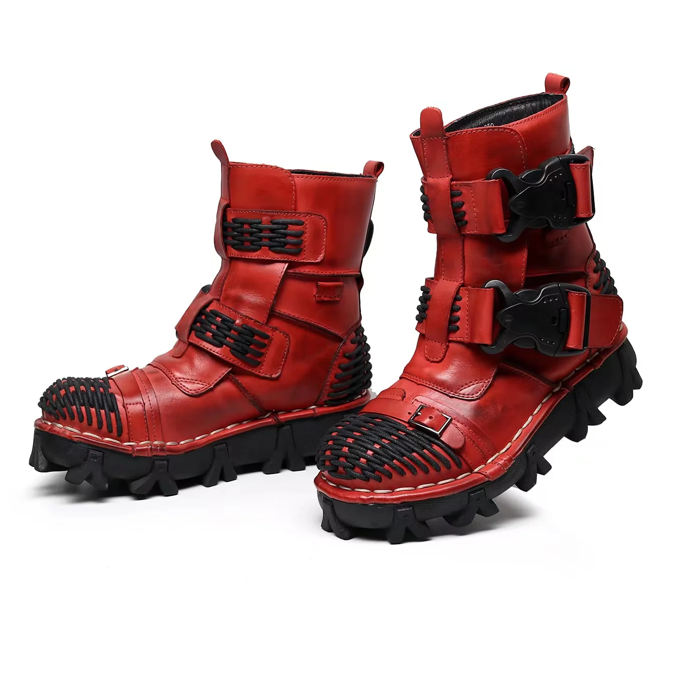 Bottes de moto en cuir véritab - Men Shoes Red avis et prix