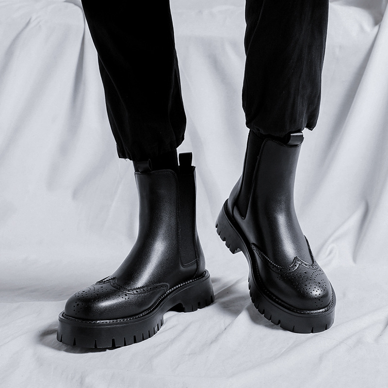 Bottes en cuir véritable pour  - Men'S Shoes Brogues avis et prix