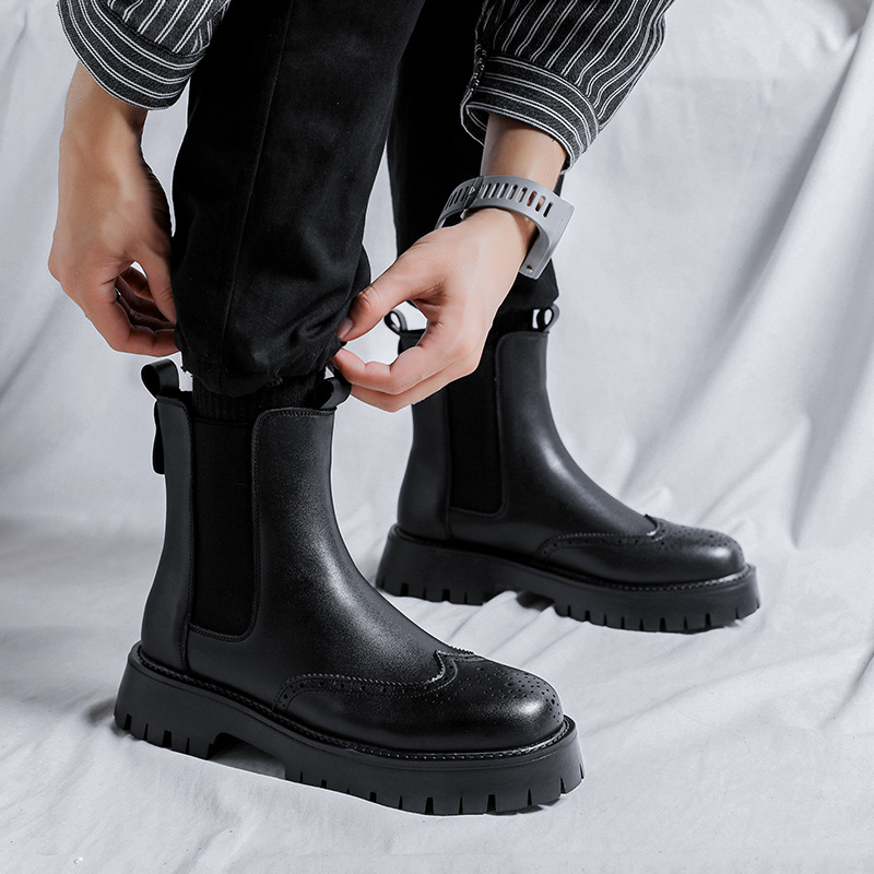 Bottes en cuir véritable pour  - Men'S Shoes Brogues avis et prix