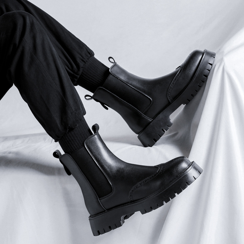 Bottes en cuir véritable pour  - Men'S Shoes Brogues avis et prix