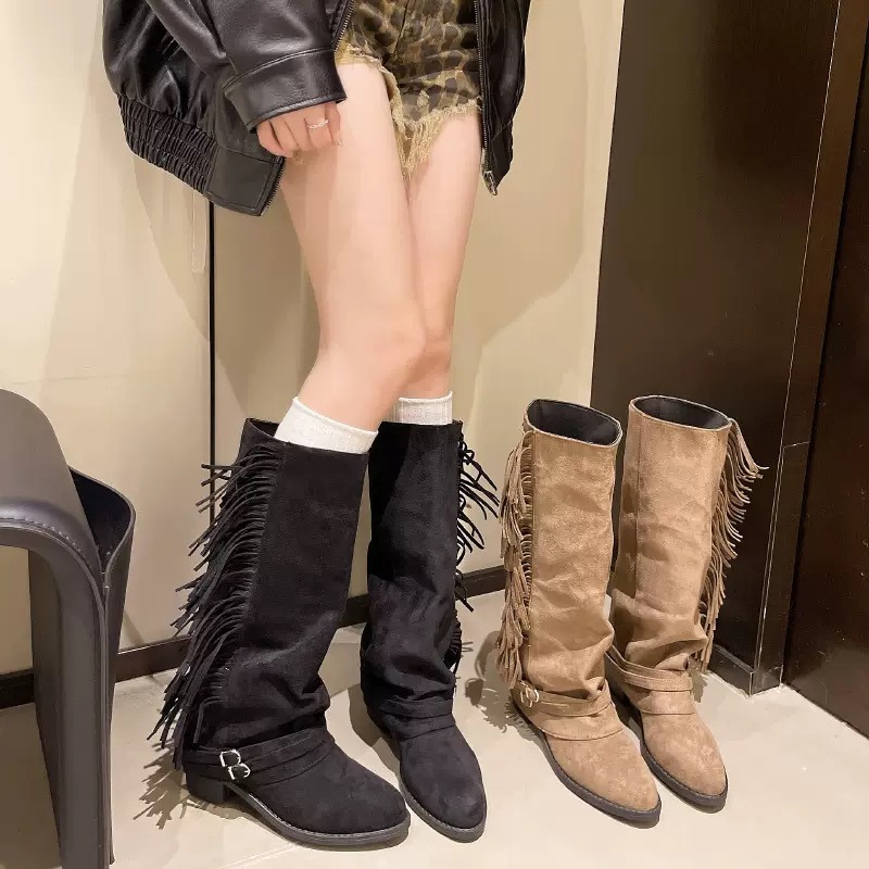Femmes bottes hautes gland con - Chelsea Boots Suede avis et prix