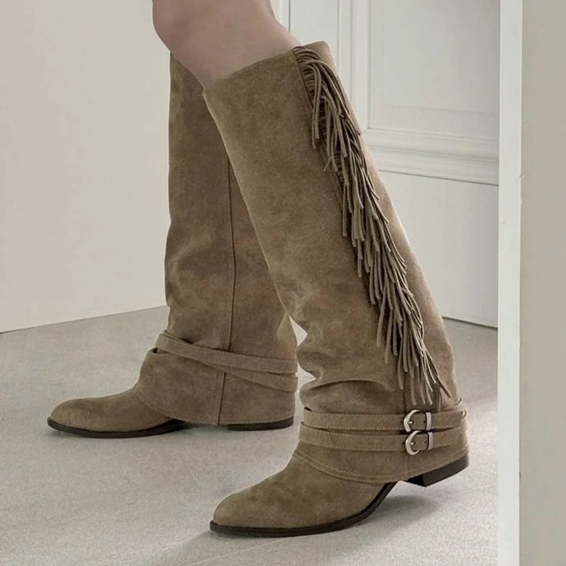 Femmes bottes hautes gland con - Chelsea Boots Suede avis et prix